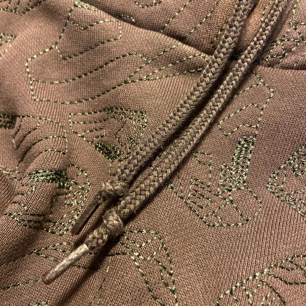 Nike early 2000’s brown hoodie with shoe stitching throughout XXL - Picture 6 of 14